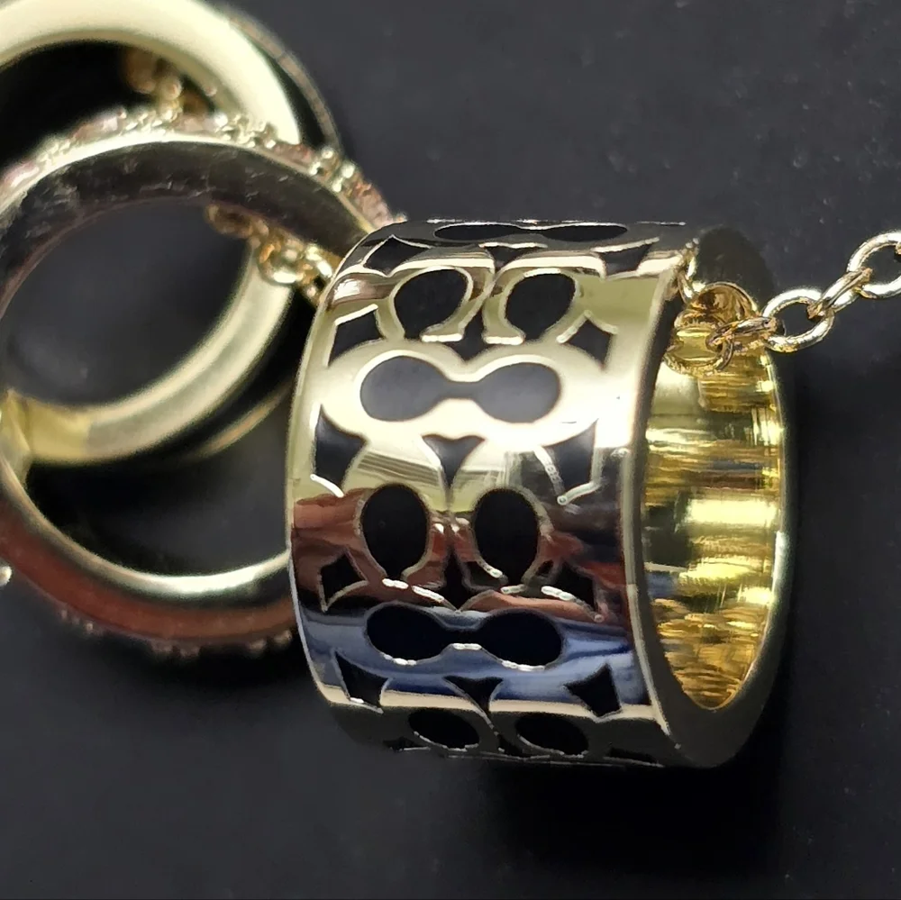 Coach 3-Ring Enamel Statement Necklace - Picture 3 of 5